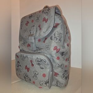 Disney Minnie Mouse Bows Mini Backpack - Gray & Red Cute Bag